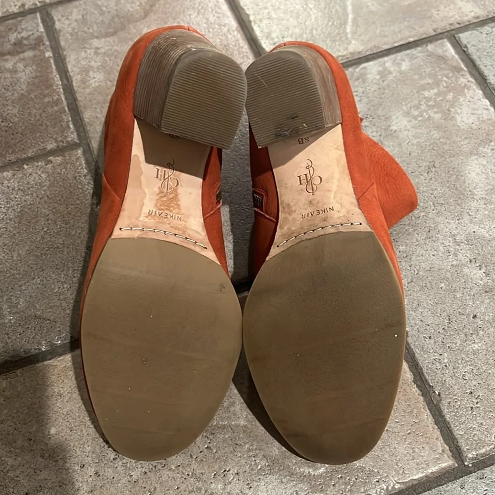 Women's Orange Ankle Boots - Picture 5 of 6